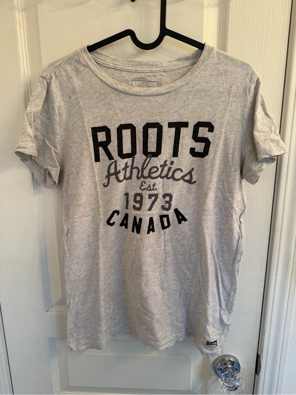 Roots Light Gray T‑Shirt with Black Graphic